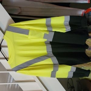 Long sleeve yellow reflective tee